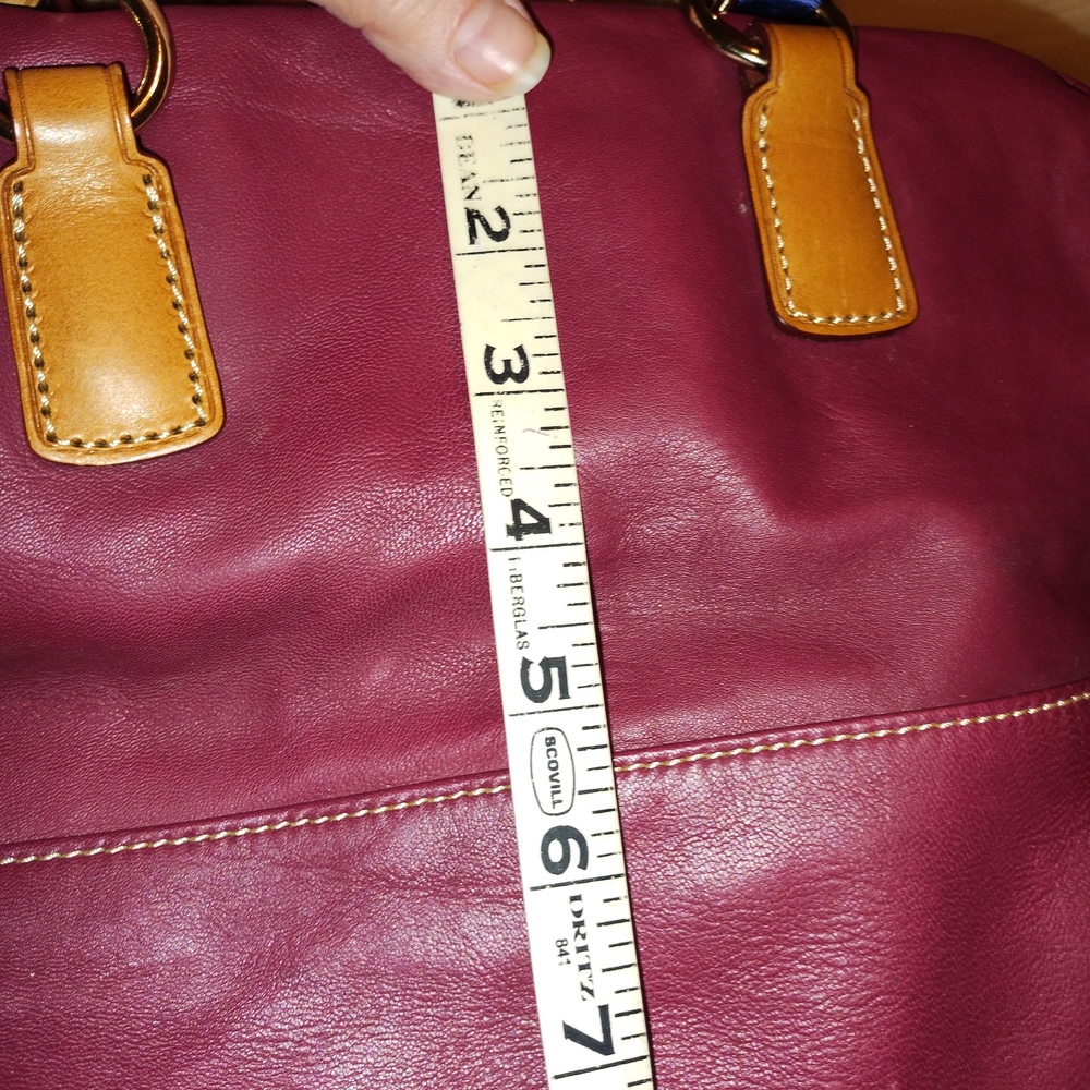 Dooney & Bourke Lambskin Leather Duffle Satchel in Raspberry - Picture 7 of 10